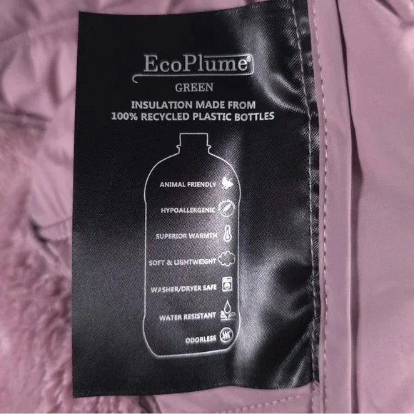 NWT BERNARDO Light Weight Faux Fur Puffer Full Zip Combo Jacket LilacHaze MEDIUM - Picture 14 of 16